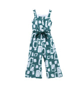 Girl geometric shapes green romper by Pompelo